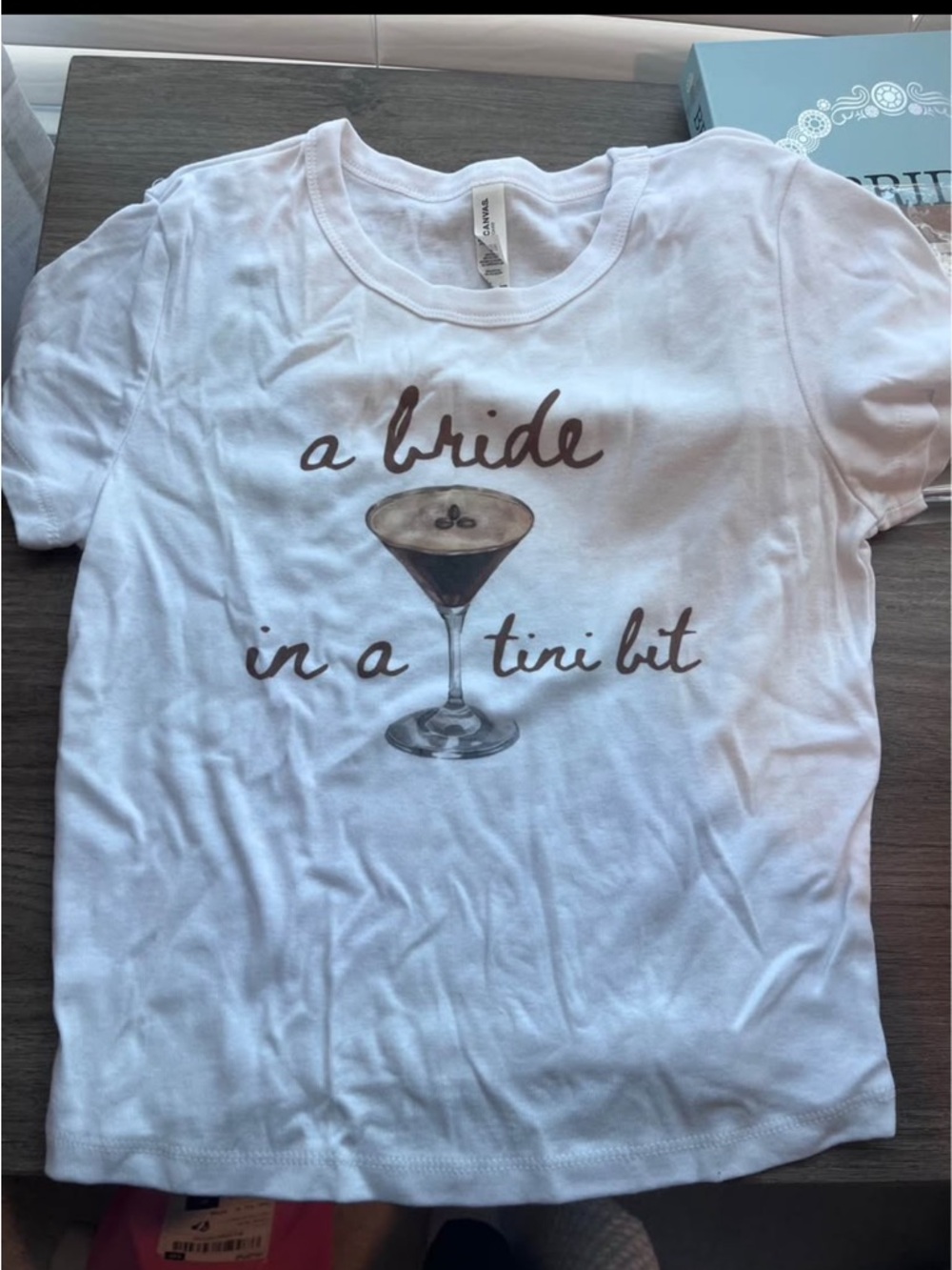 White Graphic 'a bride in a tini bit' Tee